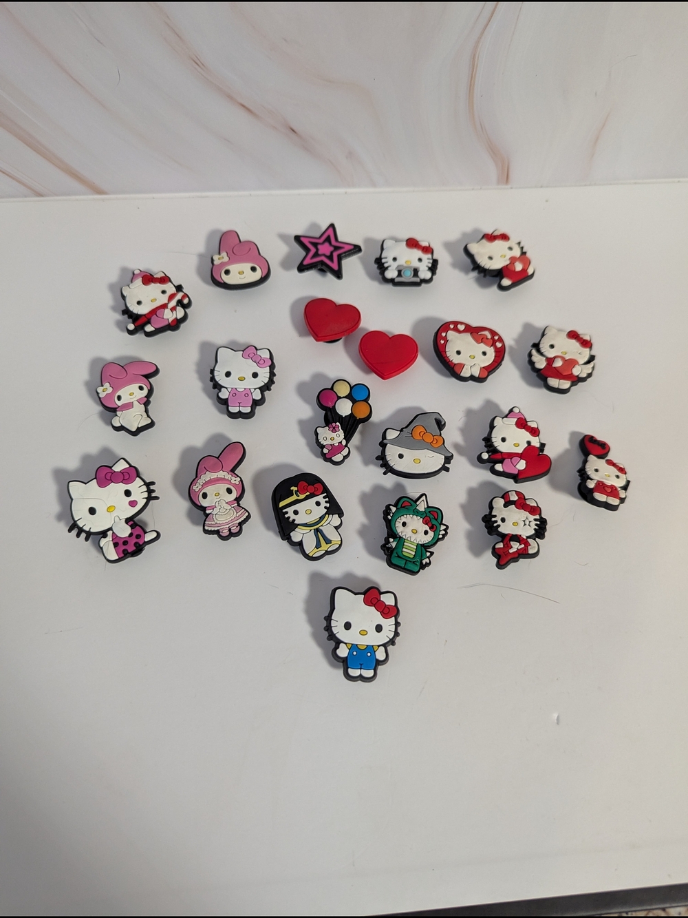 CROCS Hello Kitty & Friends Jibbitz Charms - White, Pink, Red, Blue, Black